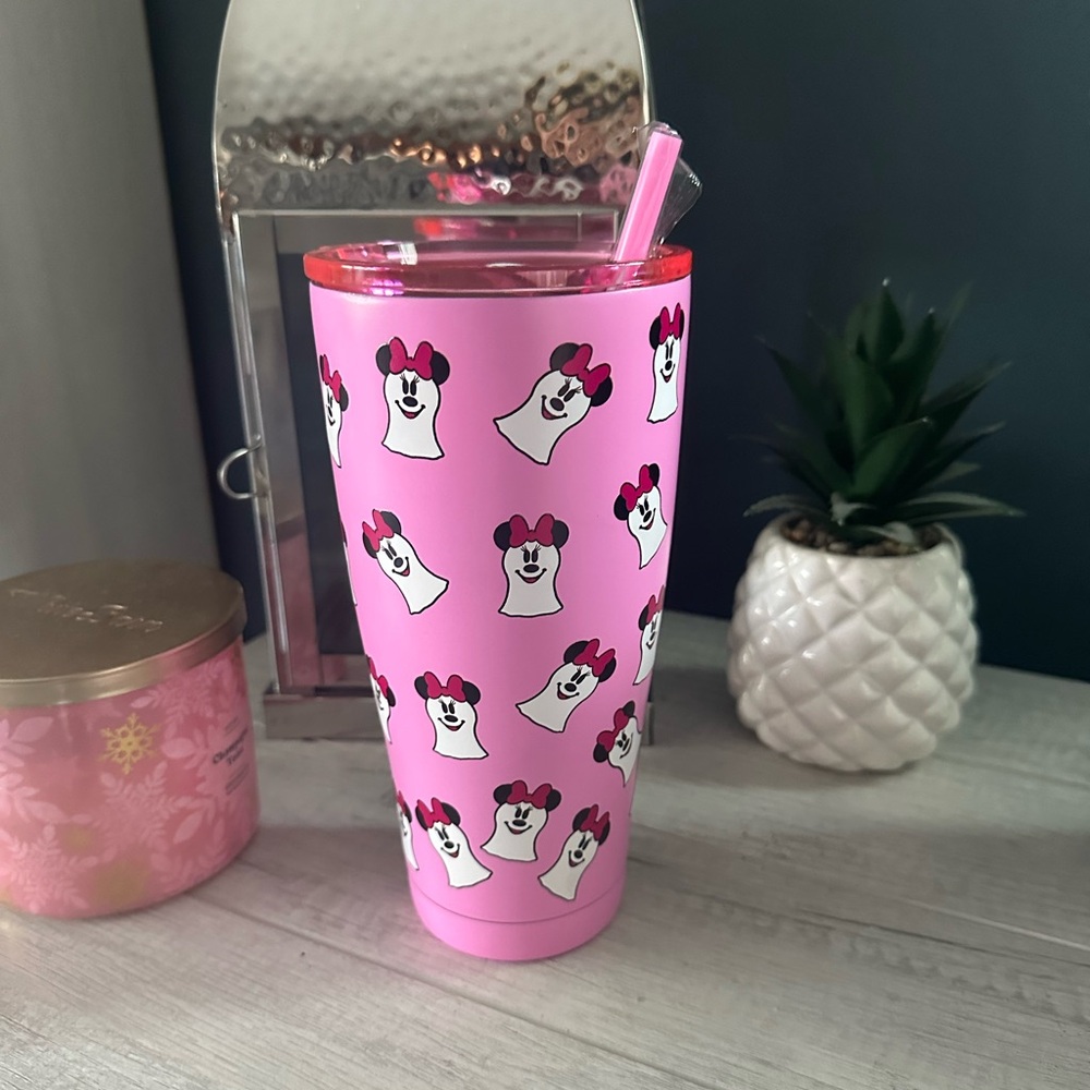 👻Disney Minnie Mouse Halloween Pink Ghost Tumbler Mug Cup👻